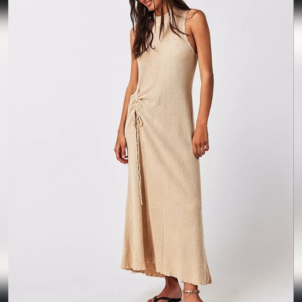 Elegant Tan Maxi Dress
